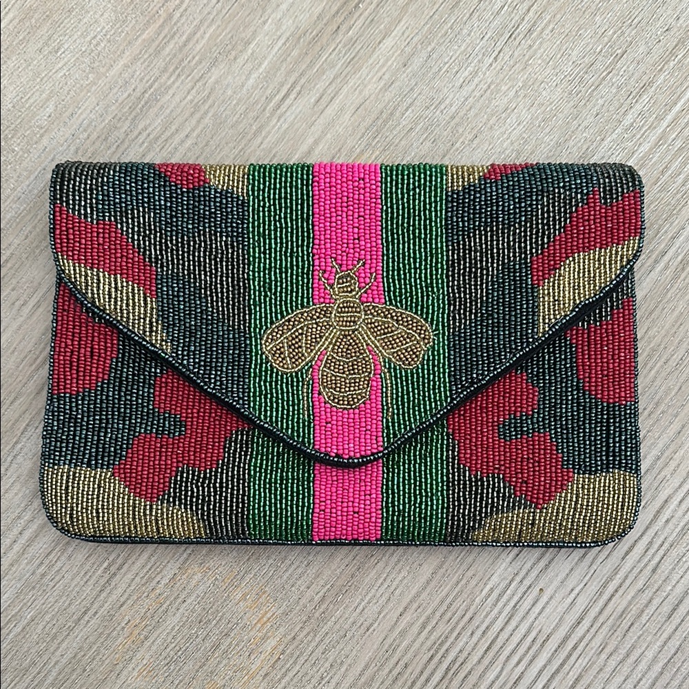 Beaded Clutch with Bee Design